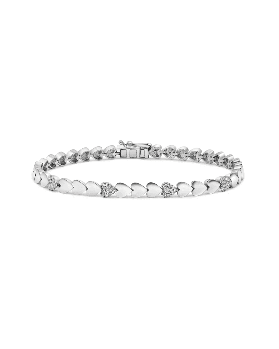 Pave Heart Tennis Bracelet by NJD