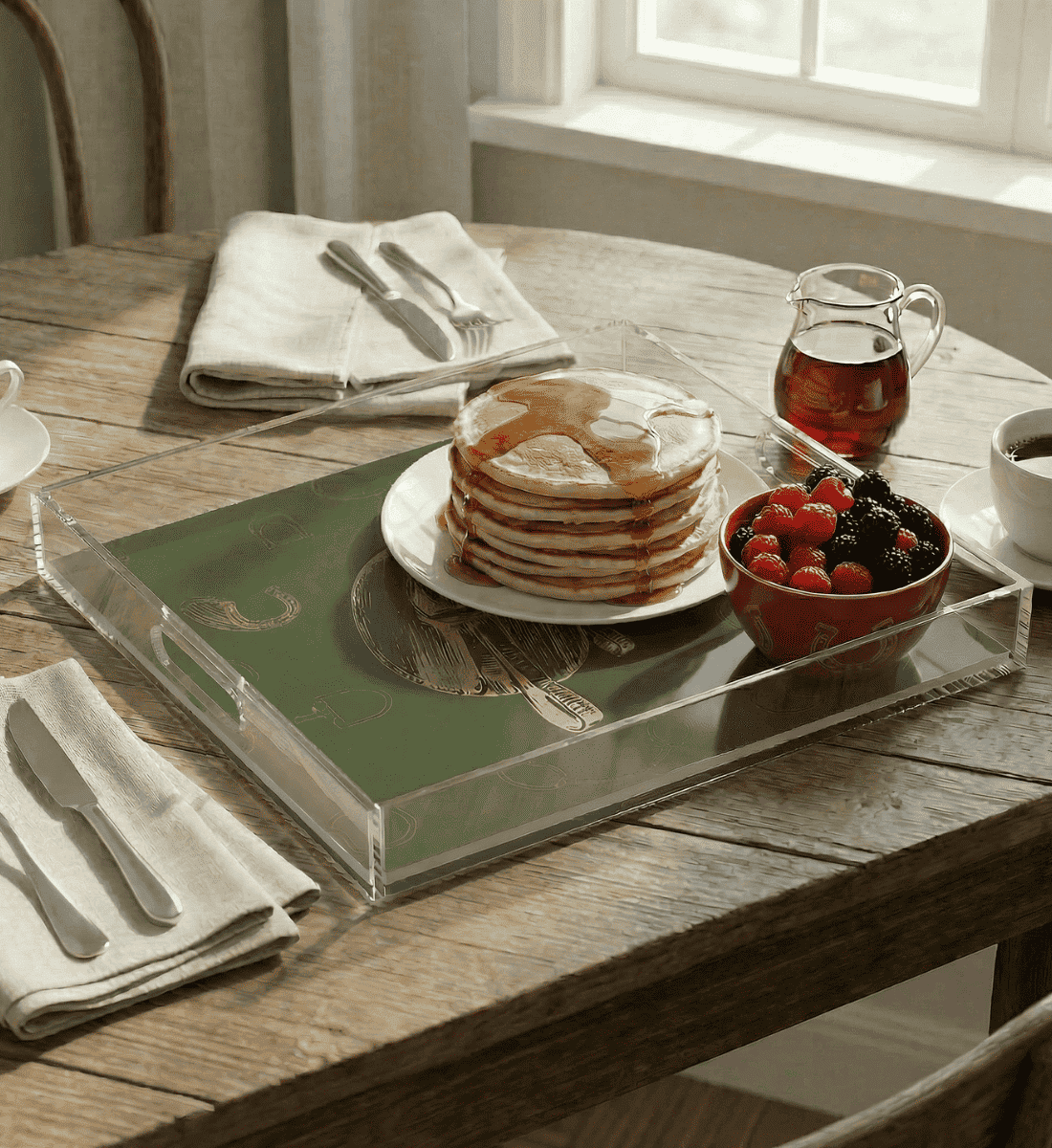 Fares Large Serving Tray - Olive Green
