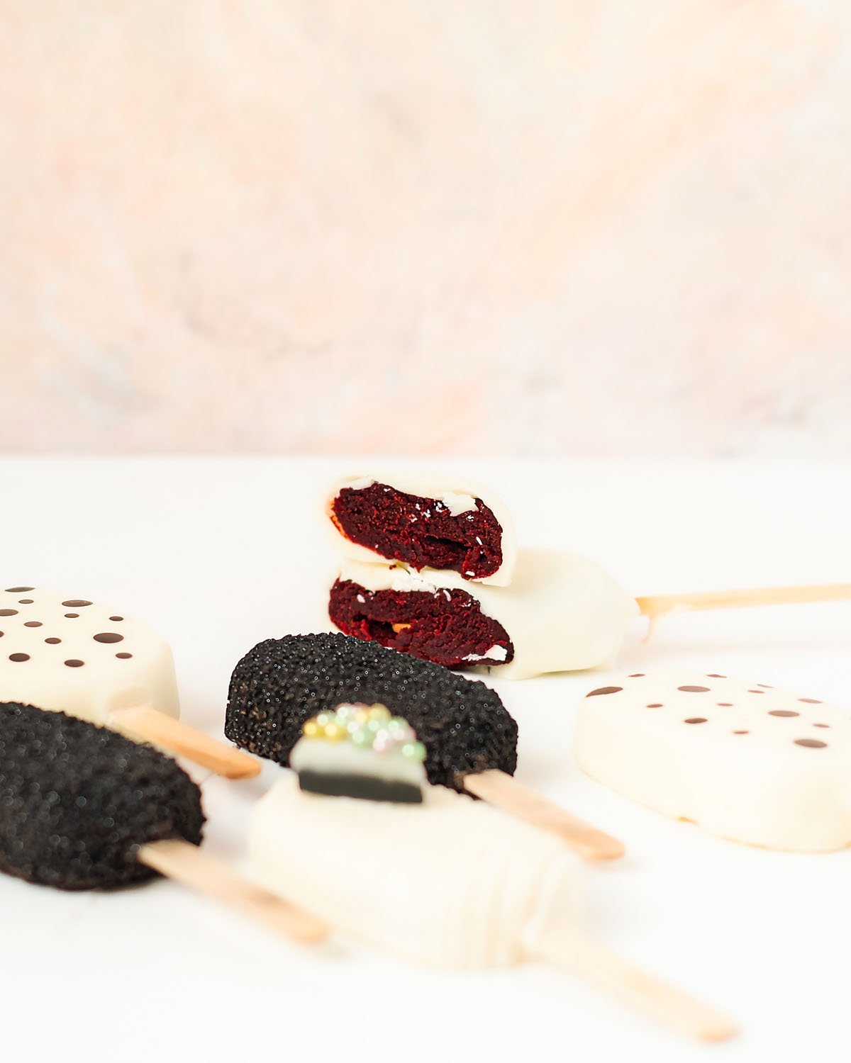 Vanilla and Chocolate Cakesicles by NJD