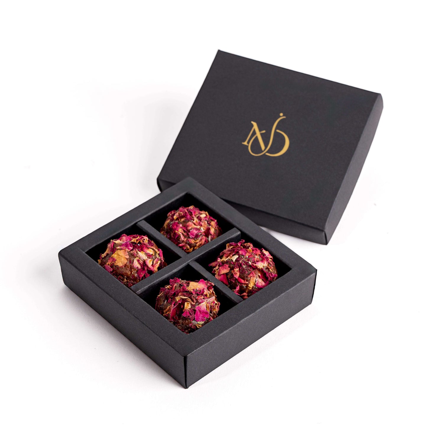 Luxury Eid Rose Date Balls 4pcs Gift Box