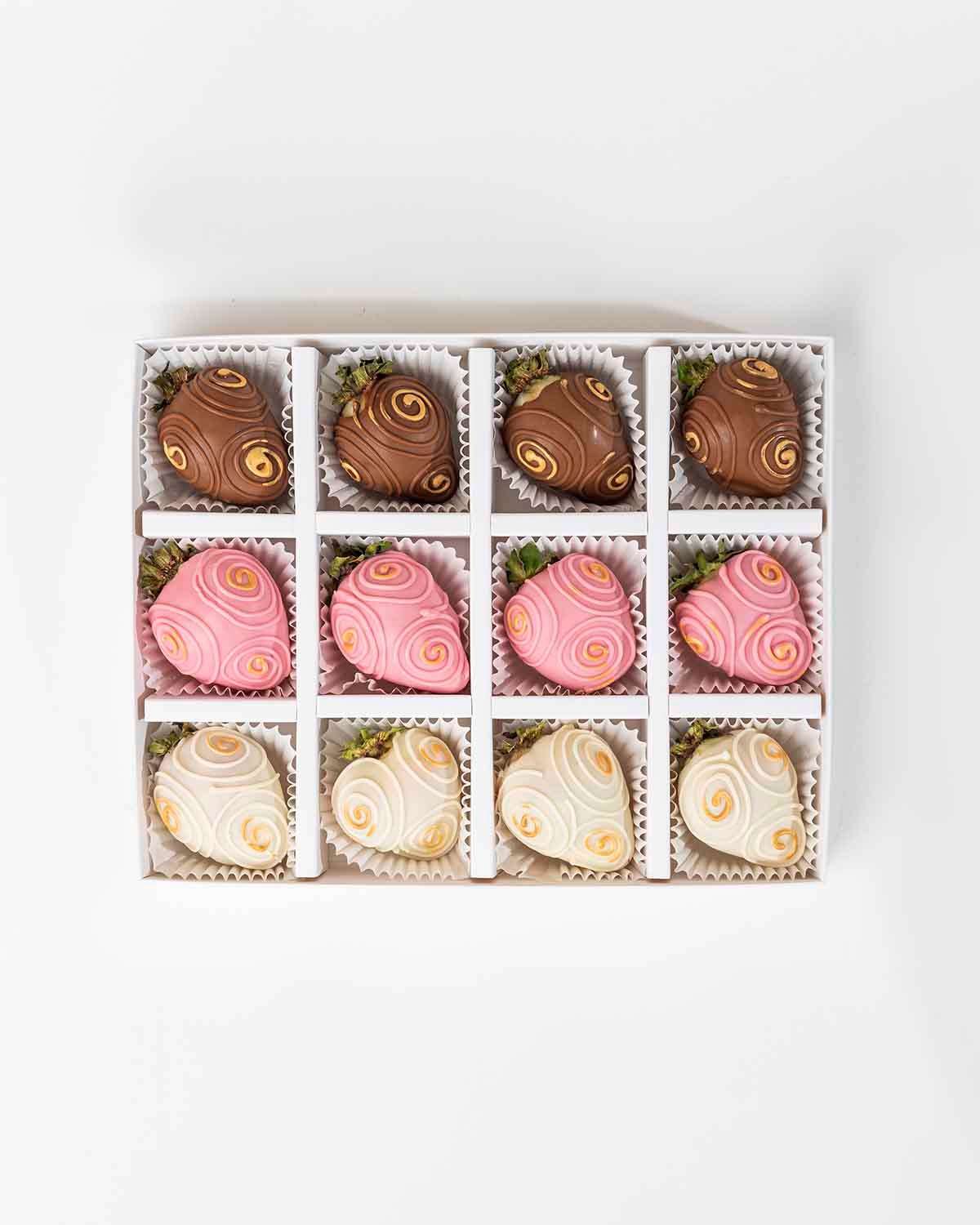 Milk, Ruby and White Chocolate Strawberries by NJD