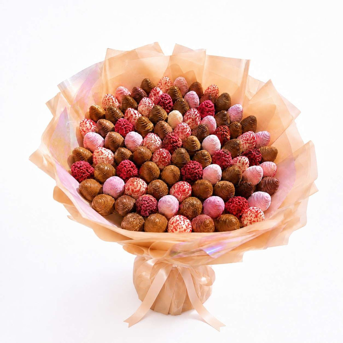 Grand Ruby & Red Velvet Chocolate Strawberry Bouquet – 100 Pieces