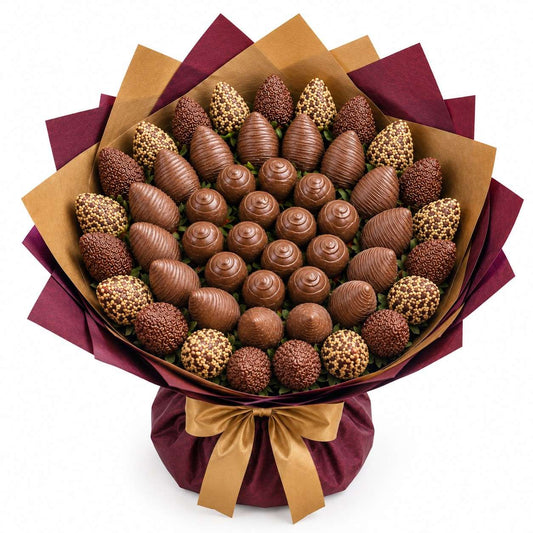 Imperial Chocolate & Strawberry Bouquet – 55 Pieces