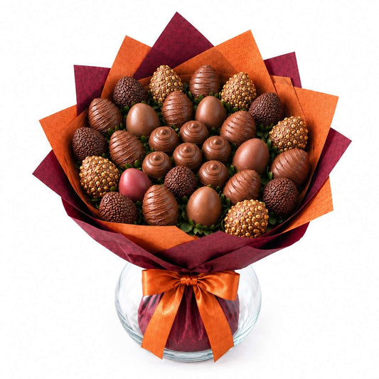 Golden Luxe Chocolate & Strawberry Bouquet – 25 Pieces