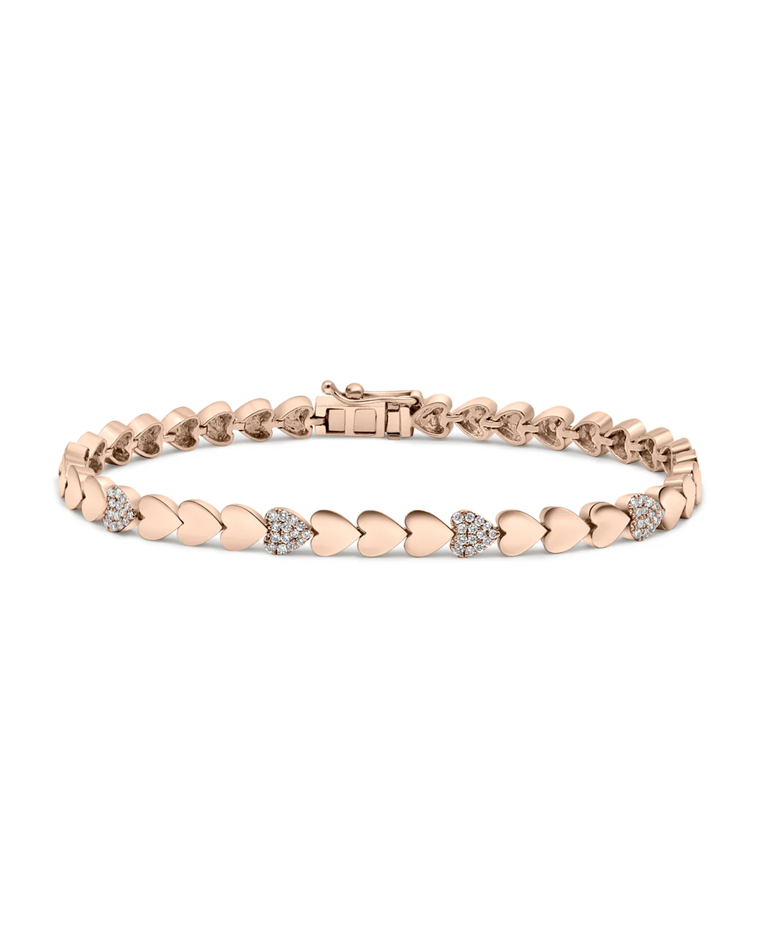 Pave Heart Tennis Bracelet