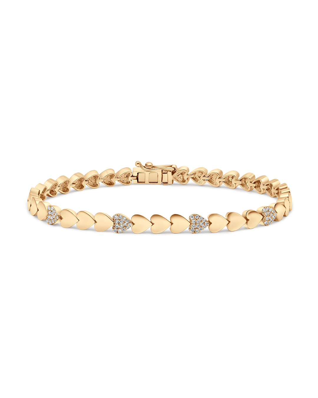 Pave Heart Tennis Bracelet