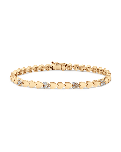 Pave Heart Tennis Bracelet