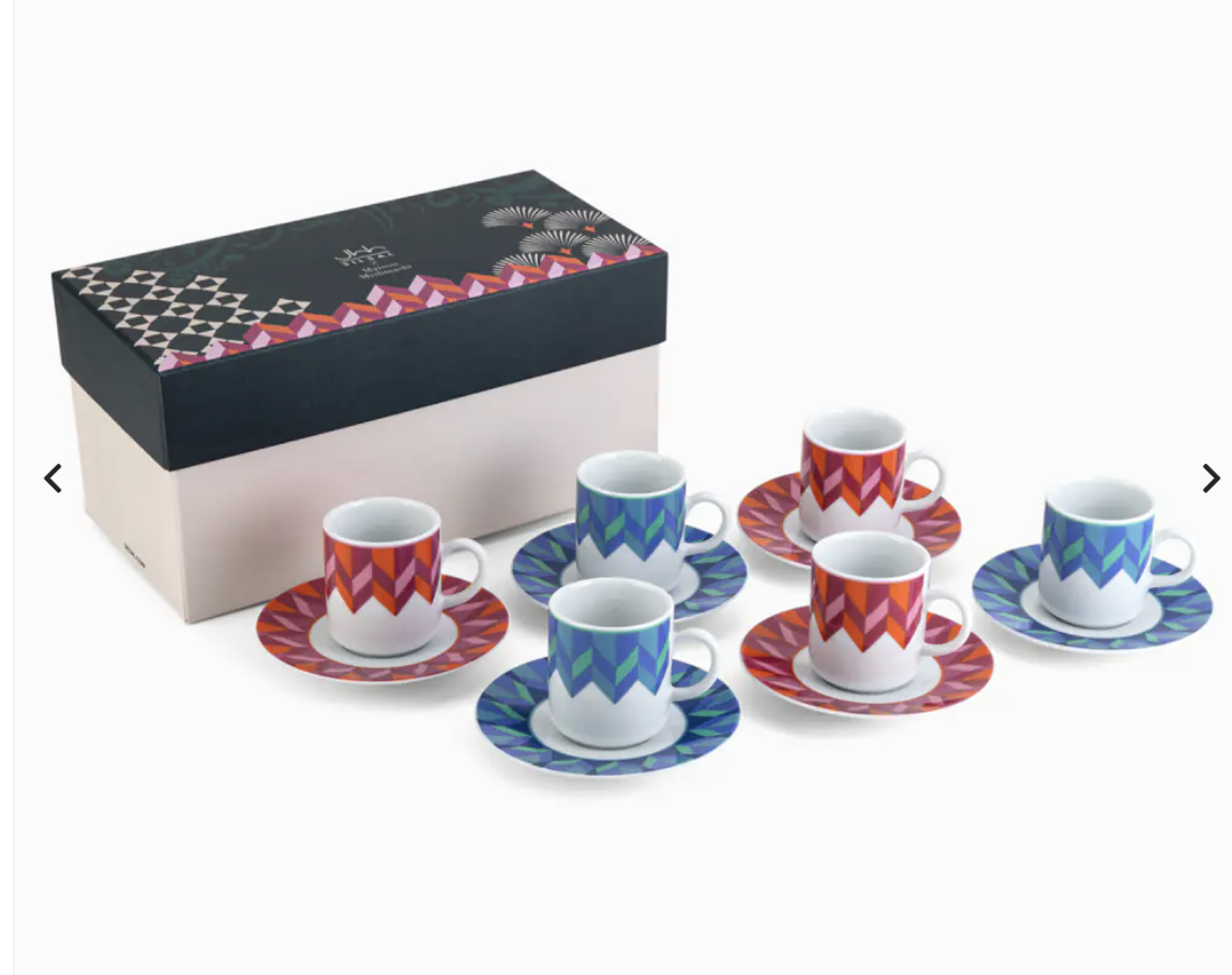 Bahja S/6 Espresso Cups & Saucers
