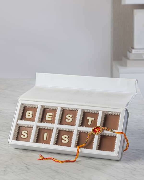 Best Sis Chocolate 10pcs with Rakhi by NJD