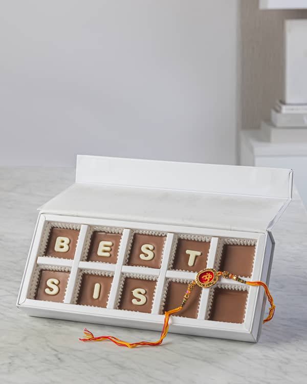 Best Sis Chocolate 10pcs with Rakhi by NJD