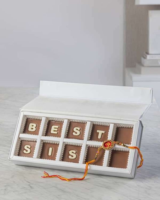 Best Sis Chocolate 10pcs with Rakhi by NJD