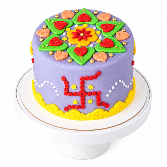 Diwali Swastik Cake