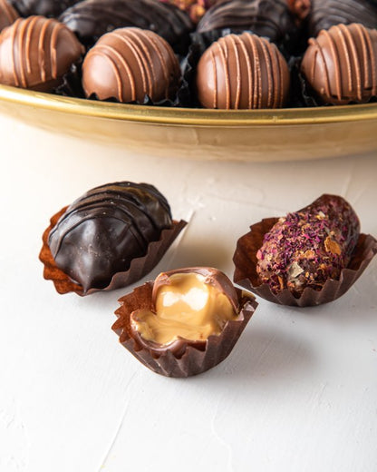 Luxury Dates and Truffles Gold Tray Arrangement