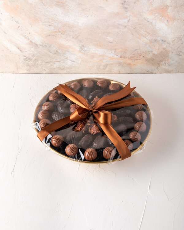 Luxury Dates and Truffles Gold Tray Arrangement
