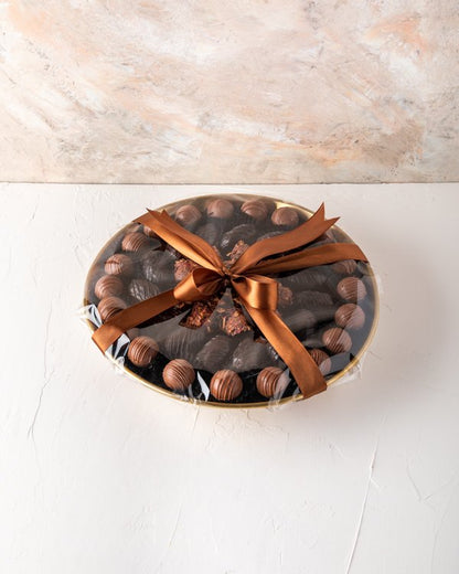 Luxury Dates and Truffles Gold Tray Arrangement