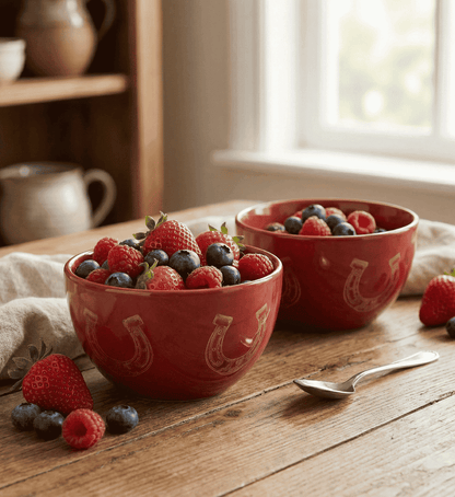 Fares Set of 2 Condiment Bowls - Red