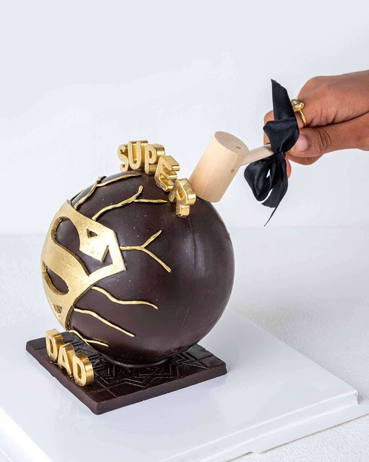 Super Dad Dark Chocolate Smash Cake by NJD