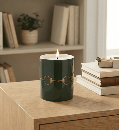 Fares Oud Wood Candle Olive Green - 150g