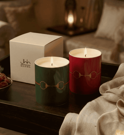 Fares Oud Wood Candle Olive Green - 150g