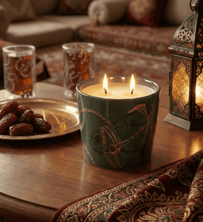 Fares Oud Wood Candle Olive Green - 500g
