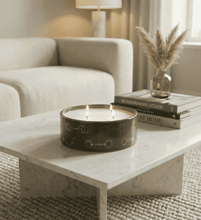 Fares Oud Wood Candle Olive Green - 1000g