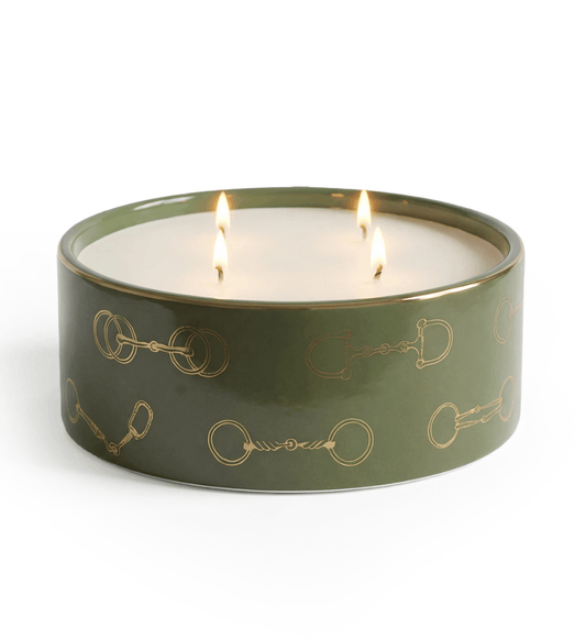 Fares Oud Wood Candle Olive Green - 1000g