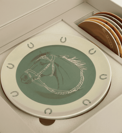 Fares Cake Stand & 6 Dessert Plates - Gift Set