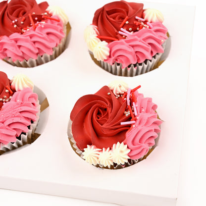 Cute Love You Combo Flowers and Cupcakes