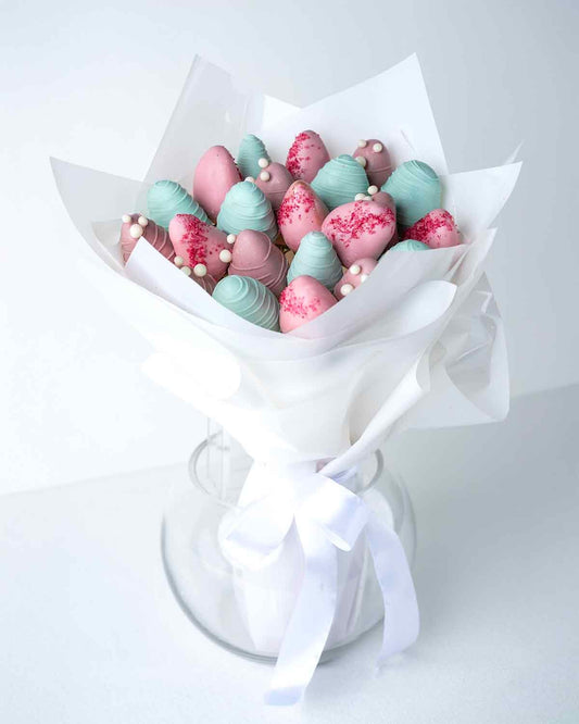 22 Pastel Strawberries Bouquet by Cravings Café