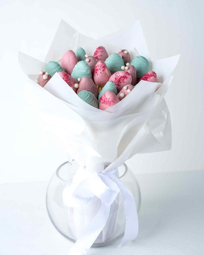 22 Pastel Strawberries Bouquet by Cravings Café