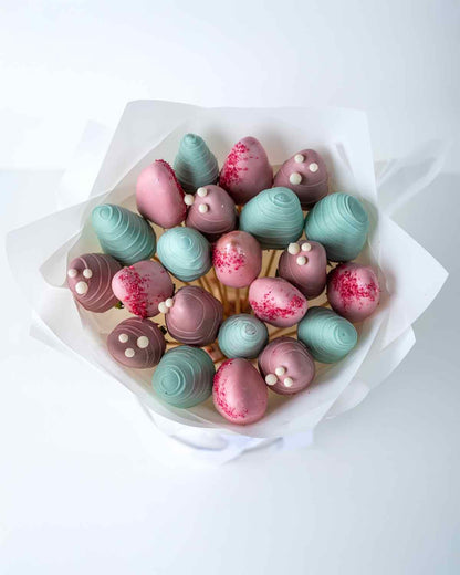 22 Pastel Strawberries Bouquet by Cravings Café