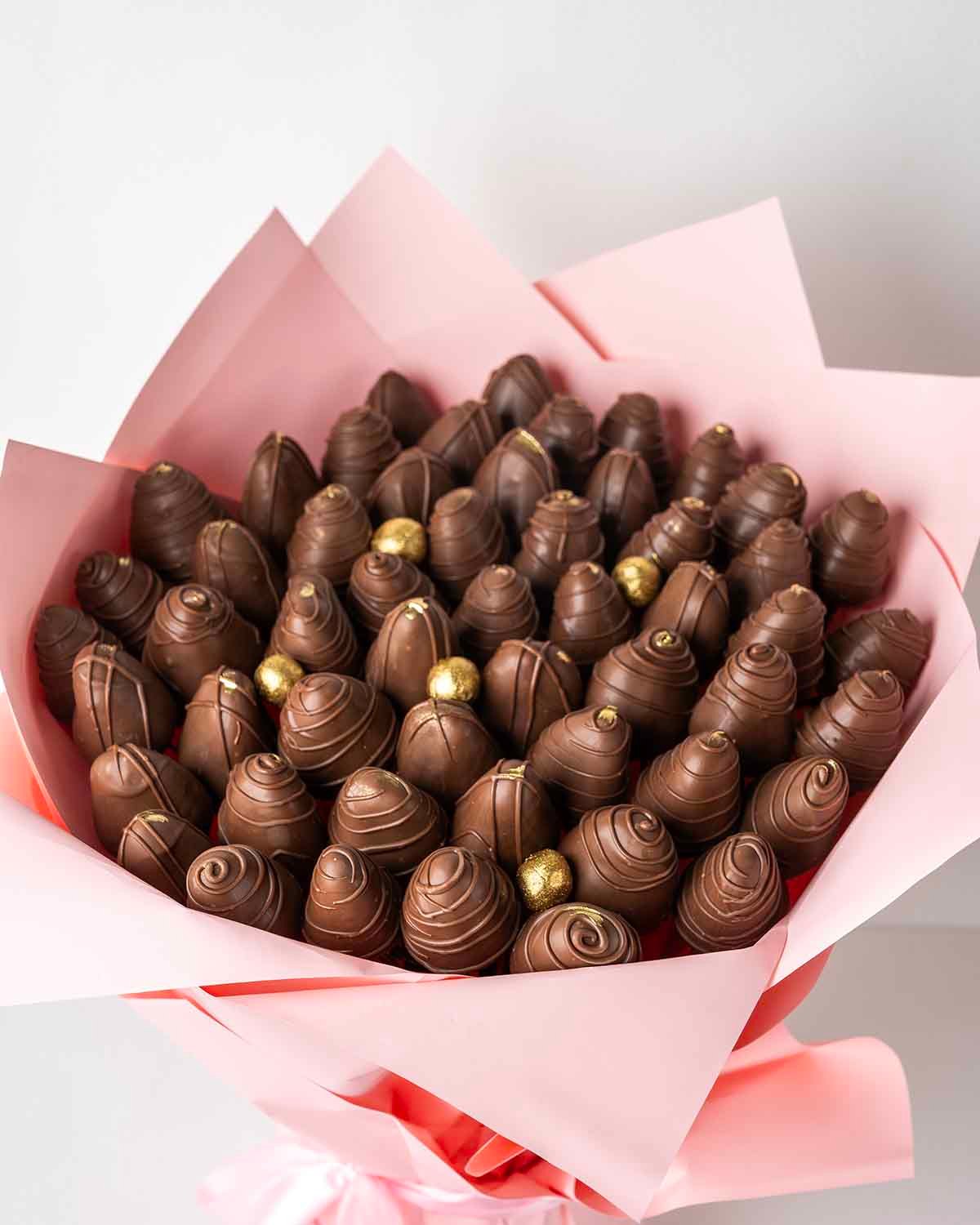50 Milk Chocolate Covered Strawberries Bouquet by Cravings Café