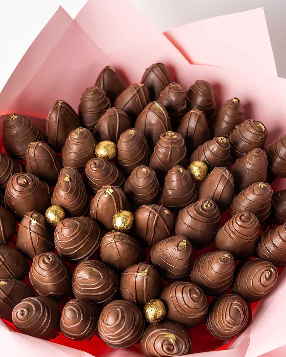 50 Milk Chocolate Covered Strawberries Bouquet by Cravings Café