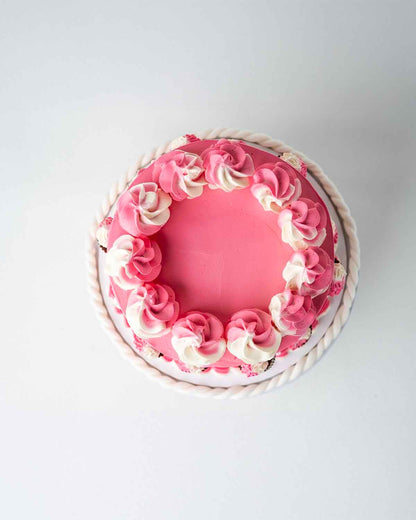 1kg Pink Cups and Cream Cake by Cravings Cafe