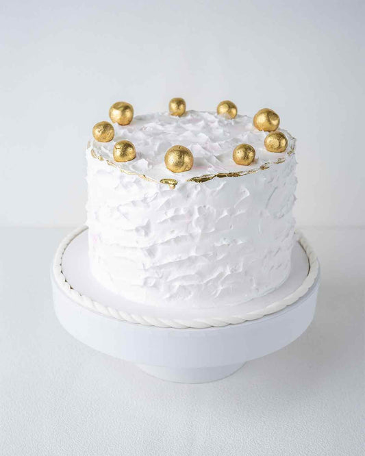 White and Gold Smudge Cake