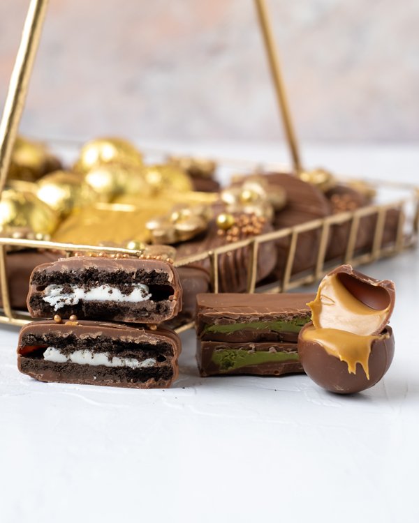 Truffles Oreos and Naps Golden and Brown Hamper