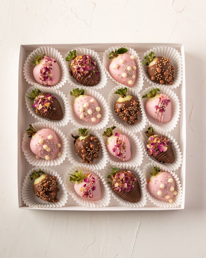 Milk and Ruby Strawberries