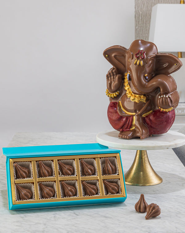 Eco friendly Chocolate Ganpathi Large with Modak by NJD