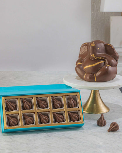 Eco friendly Chocolate Ganpathi Small with Modak by NJD