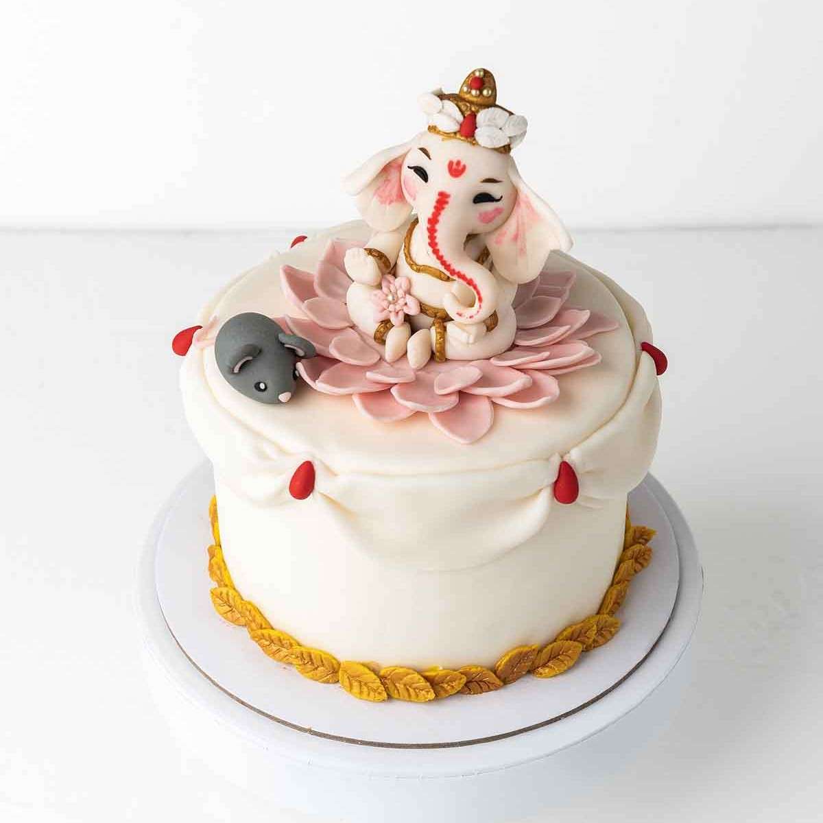 Ganpathi and Mouse Theme Cake by NJD