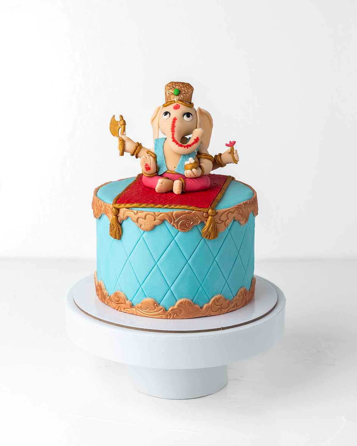 Ganpathi theme Eggless Cake by NJD