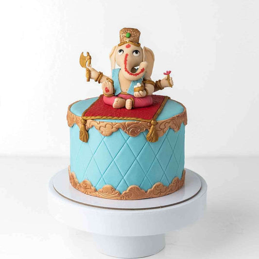 Ganpathi theme Eggless Cake by NJD