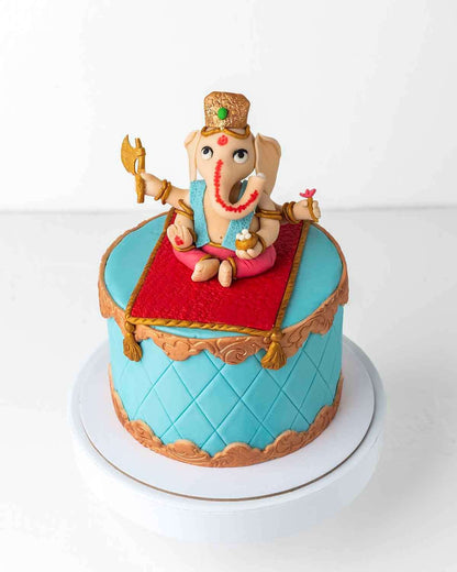Ganpathi theme Eggless Cake by NJD