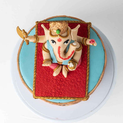 Ganpathi theme Eggless Cake by NJD