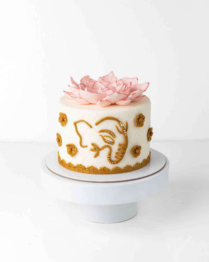 Ganpathi and Lotus Theme Cake by NJD