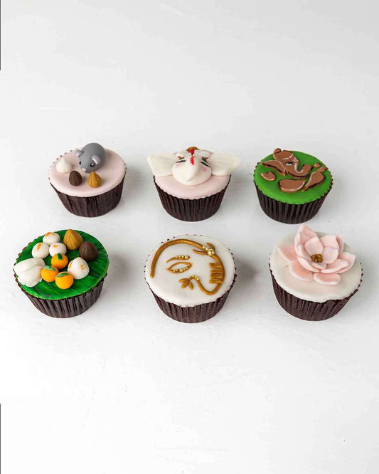6 Ganesha Theme Cupcakes by NJD