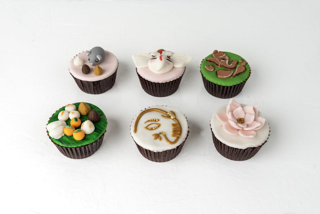 6 Ganesha Theme Cupcakes by NJD
