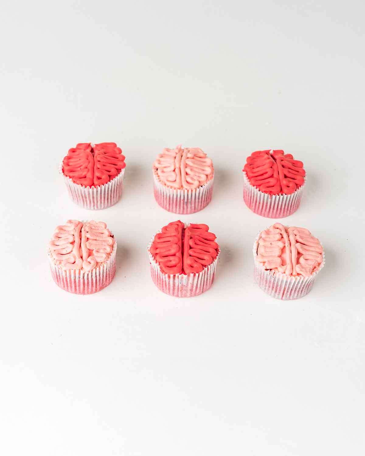 Zombie Brain Cupcakes