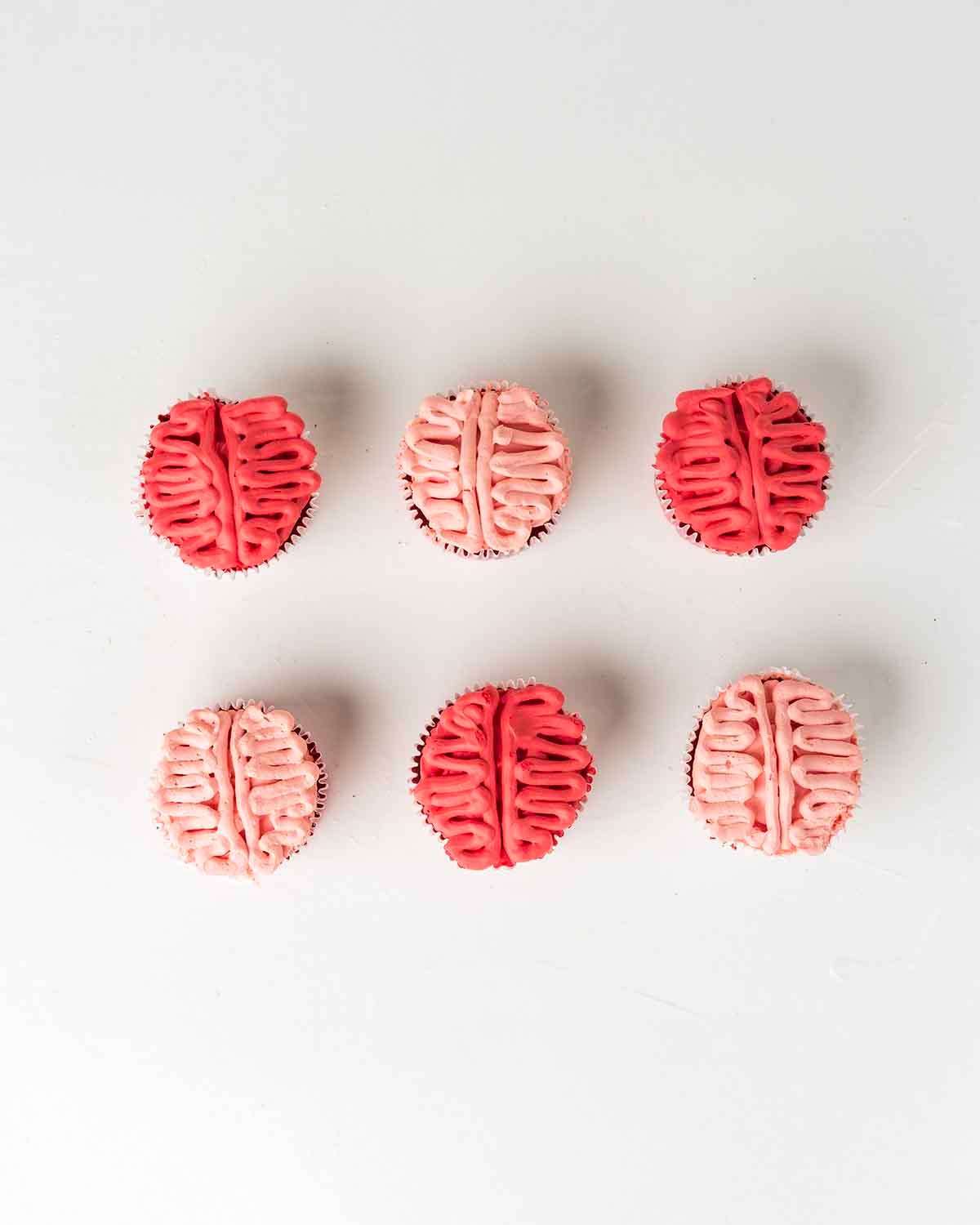 Zombie Brain Cupcakes