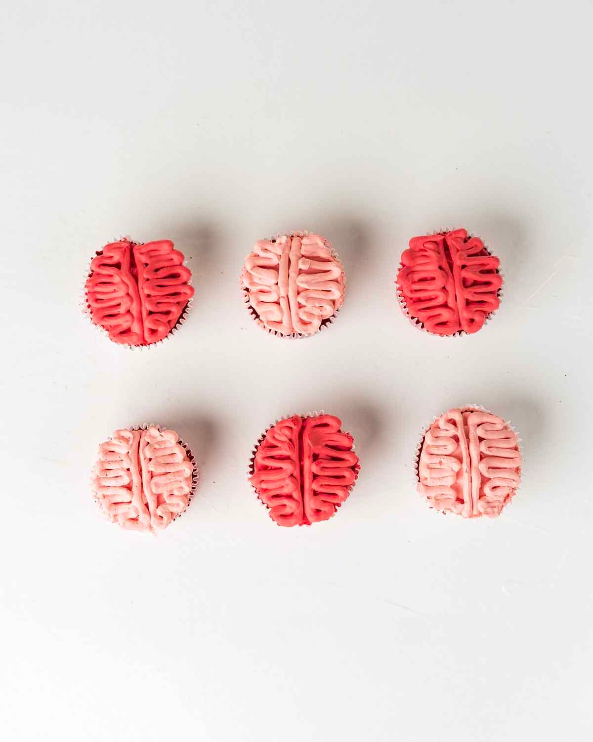 Zombie Brain Cupcakes